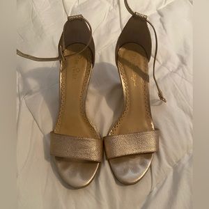 Lily Pulitzer Gold Wedge Sandals Size 7 1/2